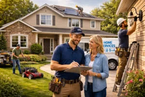 Home service professionals working on a residential house near Pickwick Lake