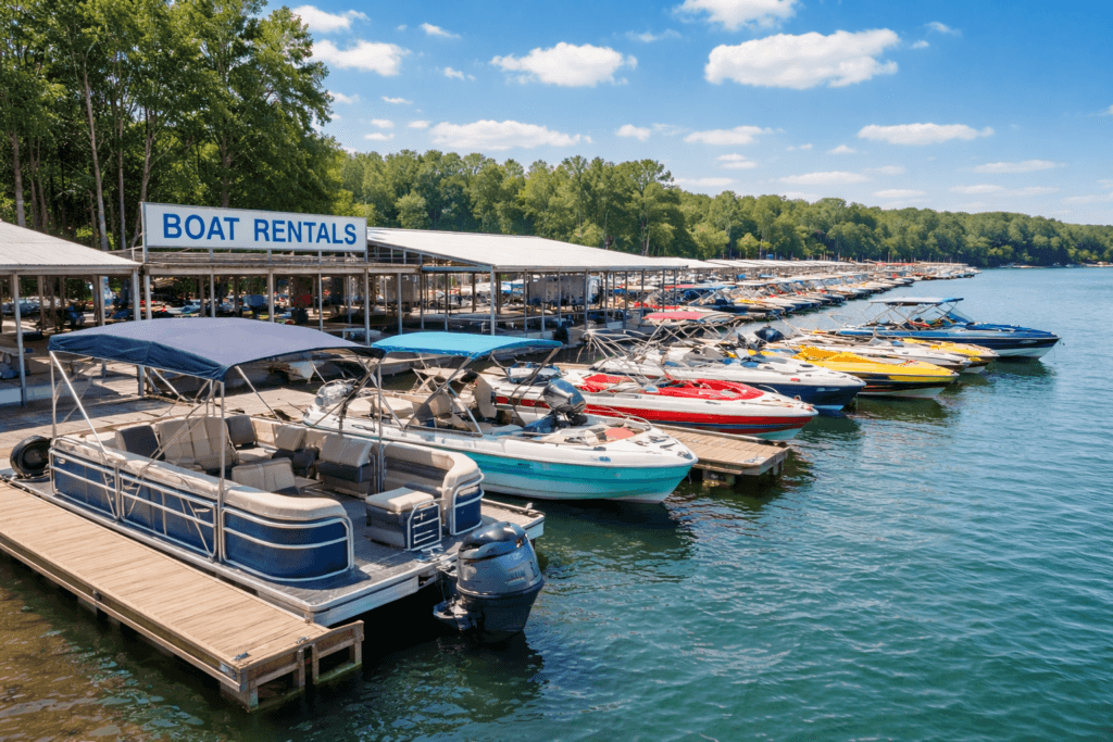 Marina boat rentals at Pickwick Lake